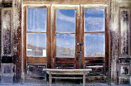 Gate of the Independent Order of Odd Fellows building at Bodie Gate of the Independent Order of Odd Fellows building at Bodie