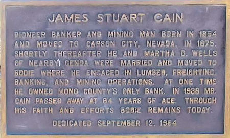 James Stuart Cain marker at Bodie James Stuart Cain marker at Bodie