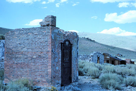 Bodie Bank vault remains - August 25, 1962 Bodie Bank vault remains - August 25, 1962