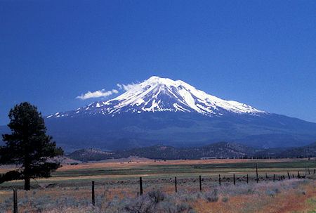 Mt. Shasta from north of Weed, California
