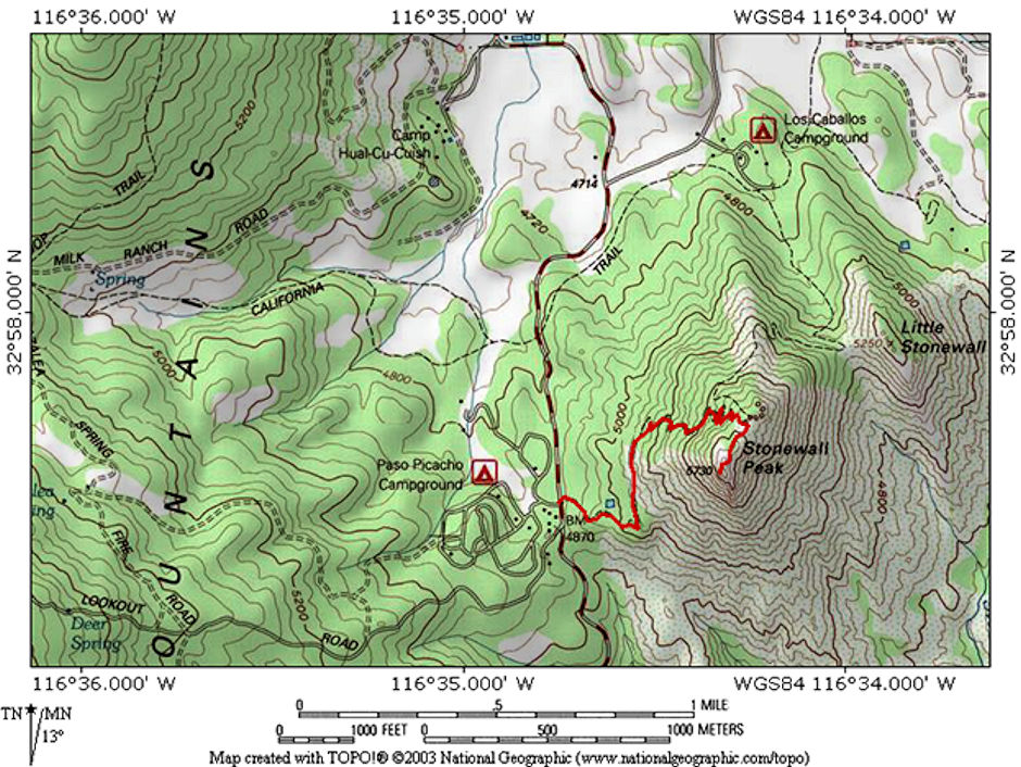 Stonewall Peak Trail Map Stonewall Peak Trail Map