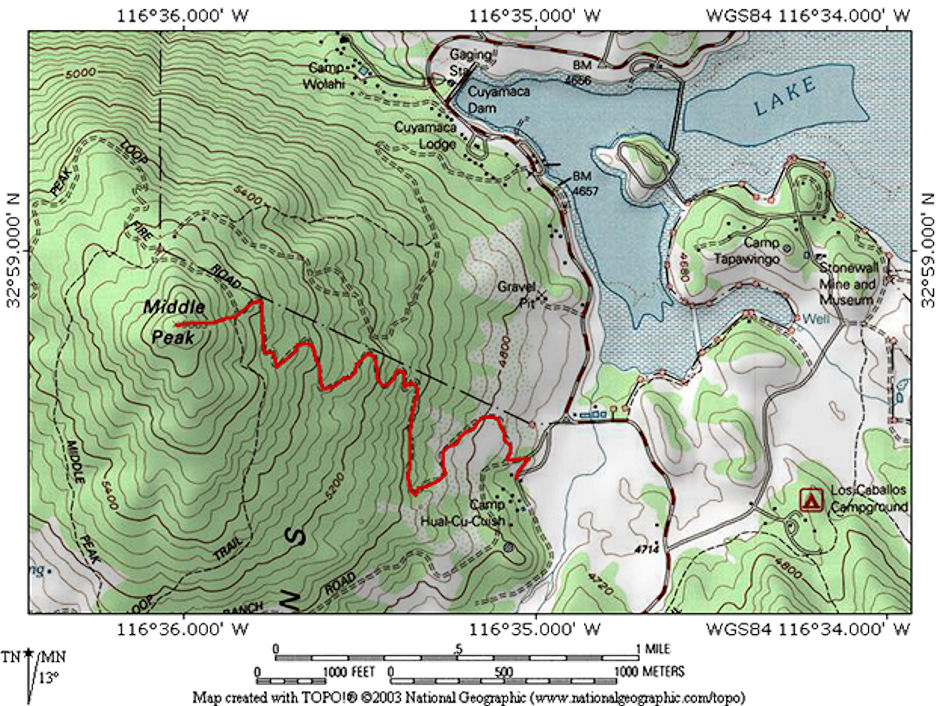 Middle Peak Trail Map Middle Peak Trail Map