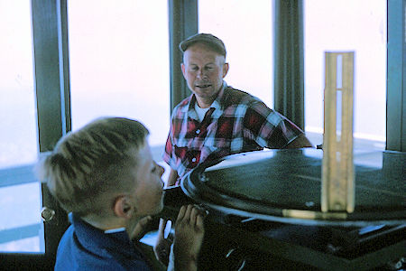 Fire Spotter in Tahquitz Peak Fire Lookout on Explorer Post 360 Coed Hike 6-19-65