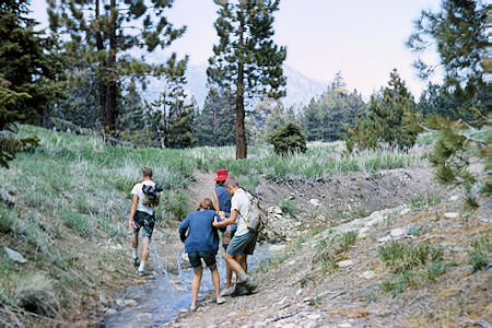 Hiking out from Tahquitz Peak on Explorer Post 360 Coed trip - 6-19-65 Hiking out from Tahquitz Peak on Explorer Post 360 Coed trip - 6-19-65