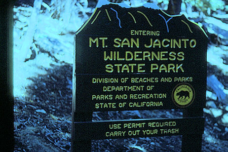 Entering Mt. San Jacinto wilderness State Park on Explorer Post 360 day hike - 10-9-65 Entering Mt. San Jacinto wilderness State Park on Explorer Post 360 day hike - 10-9-65