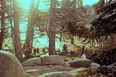 Morning fires at Round Valley camp - 10-26-58 Morning fires at Round Valley camp - 10-26-58