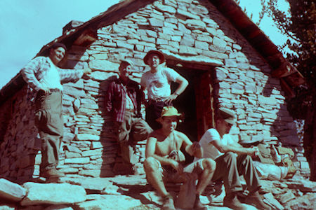 Bill Paine and Me standing next to door of hut on top of San Jacinto Peak - 10-25-59 Bill Paine and Me standing next to door of hut on top of San Jacinto Peak - 10-25-59