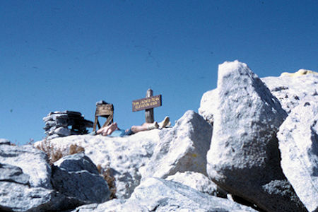 Scott Henderson and Marty Kress resting on top of San Jacinto Peak - 10-9-65 Scott Henderson and Marty Kress resting on top of San Jacinto Peak - 10-9-65
