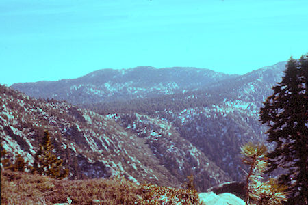 View from saddle near Strawberry Cienega on San Jacinto Peak trail - 1-1-61 View from saddle near Strawberry Cienega on San Jacinto Peak trail - 1-1-61