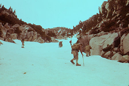 Snow slope on North Face Route Snow slope on North Face Route
