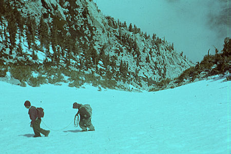 Snow slope just below San Jacinto Peak summit Snow slope just below San Jacinto Peak summit