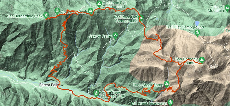One possible route for doing a loop of all nine peaks