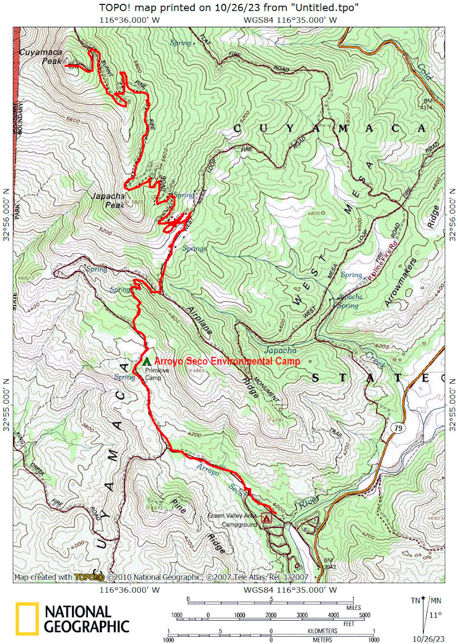 Route map for Adventure 16 Field Trips 1974