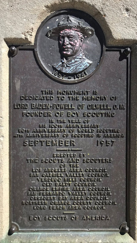 Baden Powell Monument Dedication Plaque