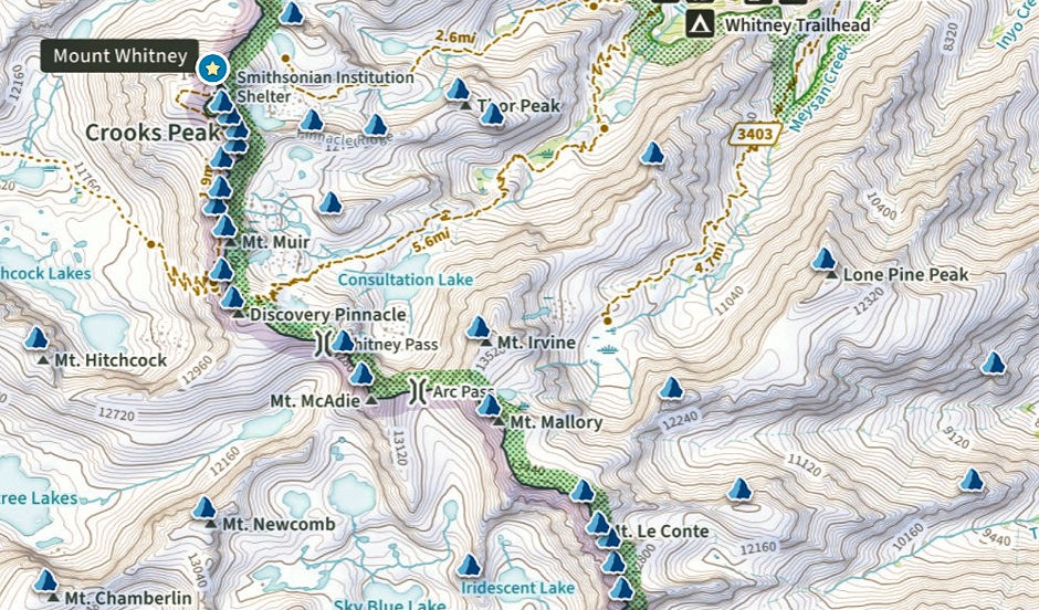 Mt. Mallory and vicinity map Mt. Mallory and vicinity map