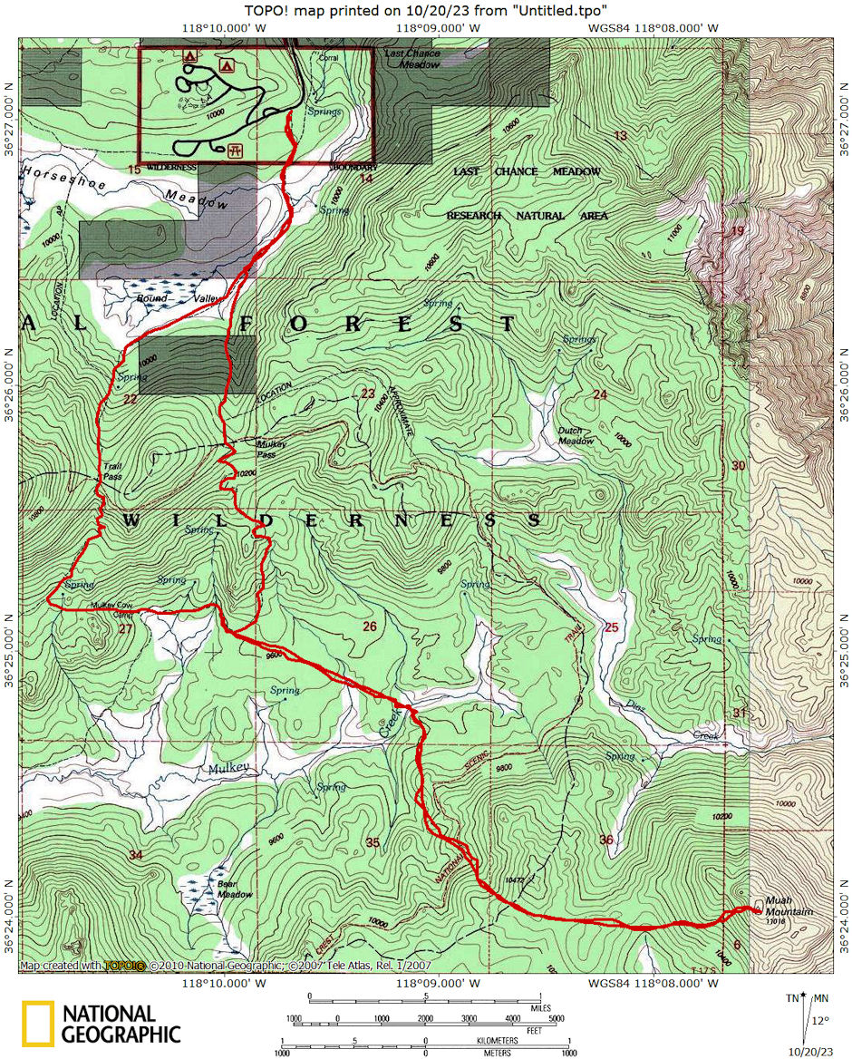 Route to Muah Mountain and Trail Pass 1973 Route to Muah Mountain and Trail Pass 1973