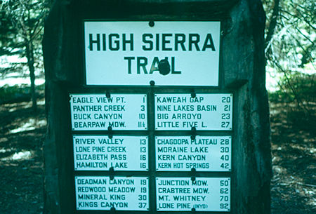 High Sierra Trail - Sequoia National Park 18 Jul 1957 High Sierra Trail - Sequoia National Park 18 Jul 1957