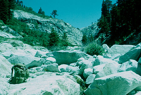 Buck Canyon campsite on flat rock - Sequoia National Park 18 Jul 1957 Buck Canyon campsite on flat rock - Sequoia National Park 18 Jul 1957