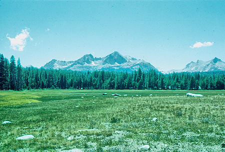 Saytooth Peak and adjacent peaks across Sky Parlor Meadow - Sequoia National Park 21 Jul 1957 Saytooth Peak and adjacent peaks across Sky Parlor Meadow - Sequoia National Park 21 Jul 1957