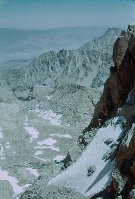 View down east side from Mount Whitney - 24 Jul 1957