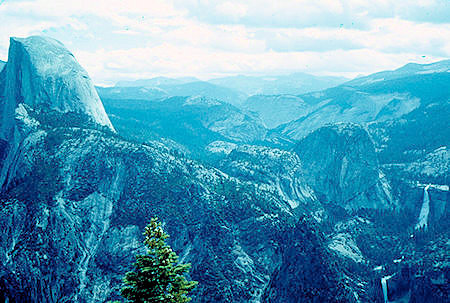v Half Dome, Nevada Falls, Vernal Falls from Glacier Point - Yosemite National Park 16 Aug 1958