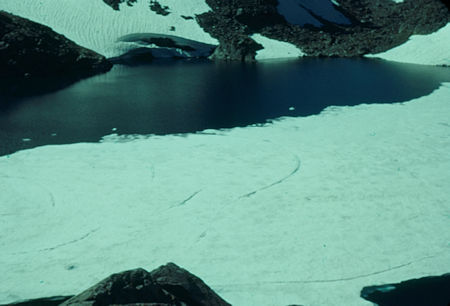 Lake Catherine from top of Banner/Davis Pass - Ansel Adams Wilderness - Aug 1958 Lake Catherine from top of Banner/Davis Pass - Ansel Adams Wilderness - Aug 1958