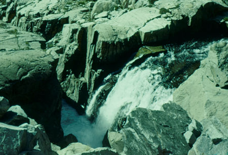 Waterfall from along the trail down from mine claim area - Ansel Adams Wilderness - Aug 1958 Waterfall from along the trail down from mine claim area - Ansel Adams Wilderness - Aug 1958