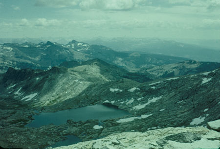 Looking across Blue Lake toward North Fork San Joaquin from Foerster Peak Pass - Ansel Adams Wilderness/Yosemite National Park - Aug 1958 Looking across Blue Lake toward North Fork San Joaquin from Foerster Peak Pass - Ansel Adams Wilderness/Yosemite National Park - Aug 1958
