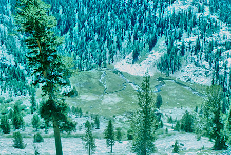 Looking down on Tully Hole - John Muir Wilderness Aug 1959 Looking down on Tully Hole - John Muir Wilderness Aug 1959
