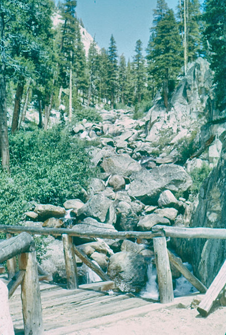 Looking up Fish Creek - John Muir Wilderness Aug 1959 Looking up Fish Creek - John Muir Wilderness Aug 1959