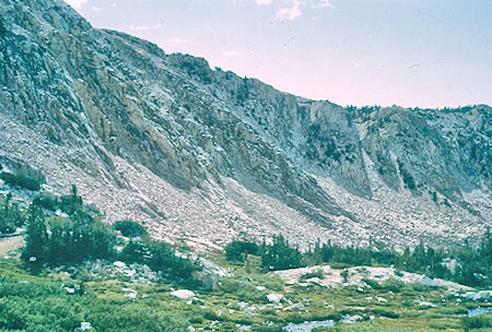View along trail up Silver Pass - John Muir Wilderness Aug 1959 View along trail up Silver Pass - John Muir Wilderness Aug 1959