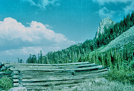 Cabin at Mammoth Mine and Mammoth Rock (upper right) - 20 Aug 1959 Cabin at Mammoth Mine and Mammoth Rock (upper right) - 20 Aug 1959