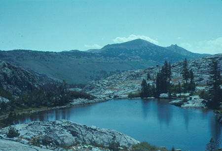 Looking back over a lake southeast toward Middle Fork San Joaquin - Ansel Adams Wilderness - 09 Aug 1959 Looking back over a lake southeast toward Middle Fork San Joaquin - Ansel Adams Wilderness - 09 Aug 1959