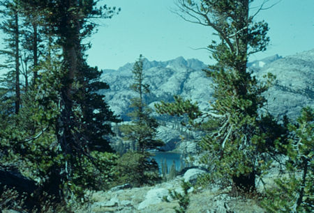 Looking down on Badger Lake from near summit - Ansel Adams Wilderness - 09 Aug 1959 Looking down on Badger Lake from near summit - Ansel Adams Wilderness - 09 Aug 1959