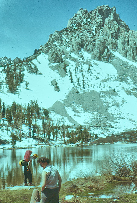 Flower Lake on trail to Kearsarge Pass - John Muir Wilderness 1960 Flower Lake on trail to Kearsarge Pass - John Muir Wilderness 1960