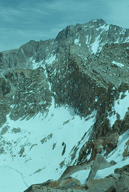 University Peak over Big Pot Hole Lake from Kearsarge Pass - John Muir Wilderness 1960 University Peak over Big Pot Hole Lake from Kearsarge Pass - John Muir Wilderness 1960