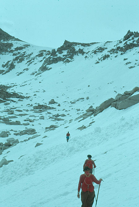 Approaching the saddle on way to University Peak - Kings Canyon National Park 1960 Approaching the saddle on way to University Peak - Kings Canyon National Park 1960