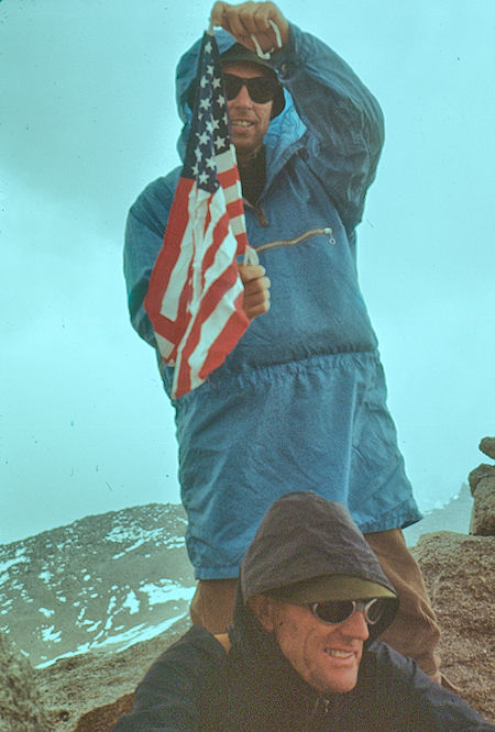 Jim Moore and Allan Van Norman on summit of University Peak - Kings Canyon National Park 1960 Jim Moore and Allan Van Norman on summit of University Peak - Kings Canyon National Park 1960