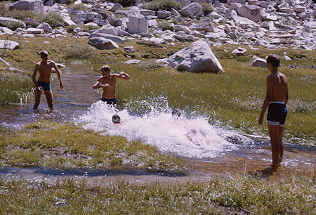 Explorer Post 360 enjoying swim in Whitney Creek - 20 Aug 1965