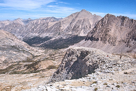 Bubbs Creek, University Peak, Center Peak from Forester Pass trail - Kings Canyon National Park 23 Aug 1971 Bubbs Creek, University Peak, Center Peak from Forester Pass trail - Kings Canyon National Park 23 Aug 1971
