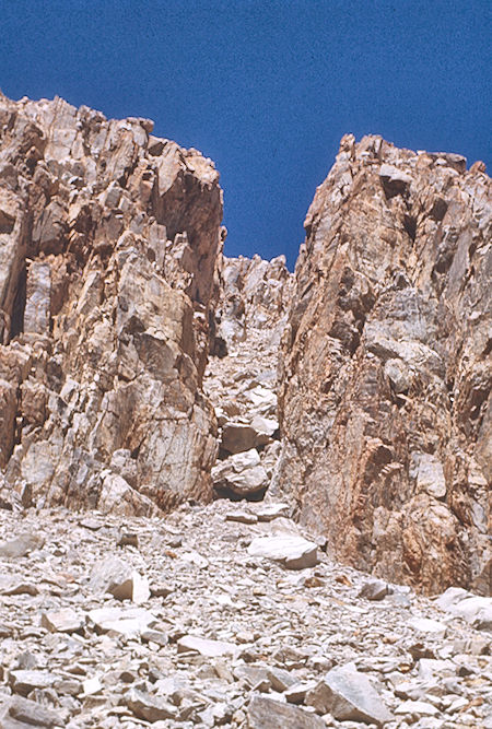 The chute I launched rocks down and then descended on Triple Divide Peak - Sequoia National Park 02 Sep 1971 The chute I launched rocks down and then descended on Triple Divide Peak - Sequoia National Park 02 Sep 1971