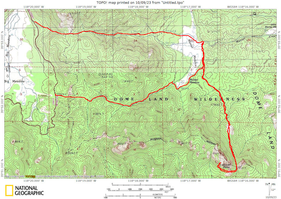 Domeland Wilderness Route 1971 Domeland Wilderness Route 1971