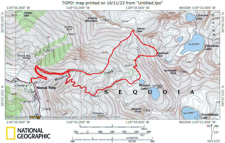 Mineral King Route Map 1972