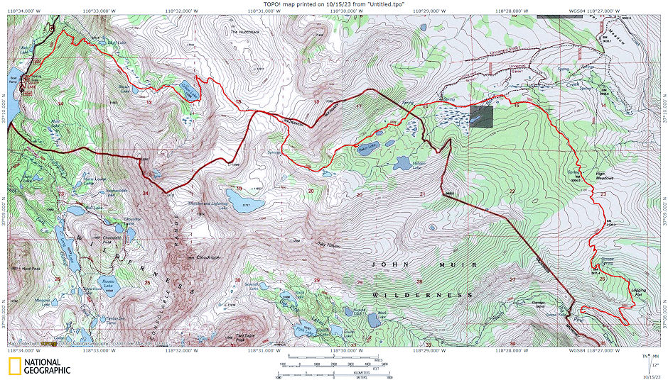 Big Pine Creek via Baker Lake to South Lake 1972