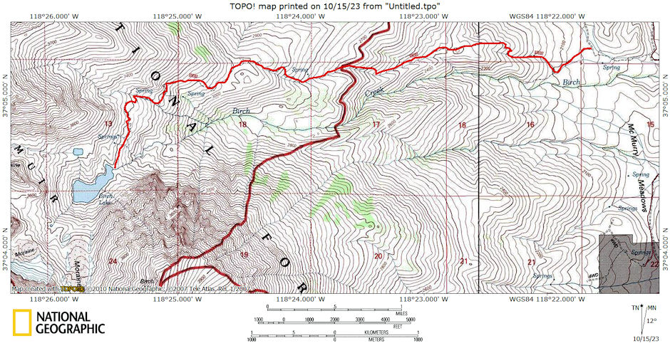 Birch Creek/Lake route map using train on topo map Birch Creek/Lake route map using train on topo map