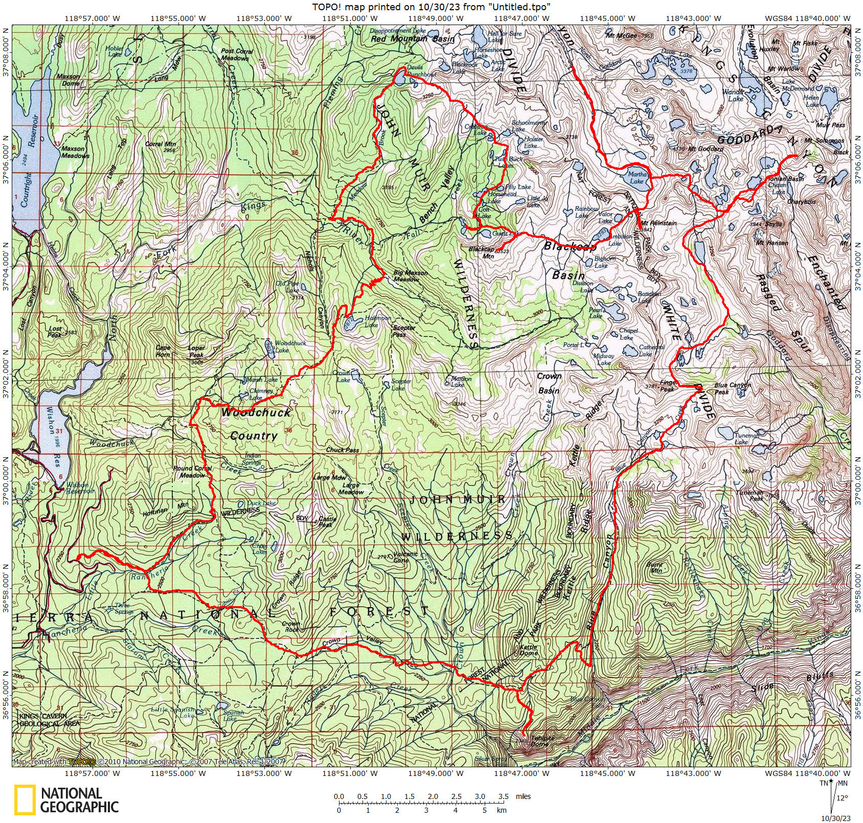 Ionian Basin/Blackcap 1974 Deck Trek Route Map Ionian Basin/Blackcap 1974 Deck Trek Route Map