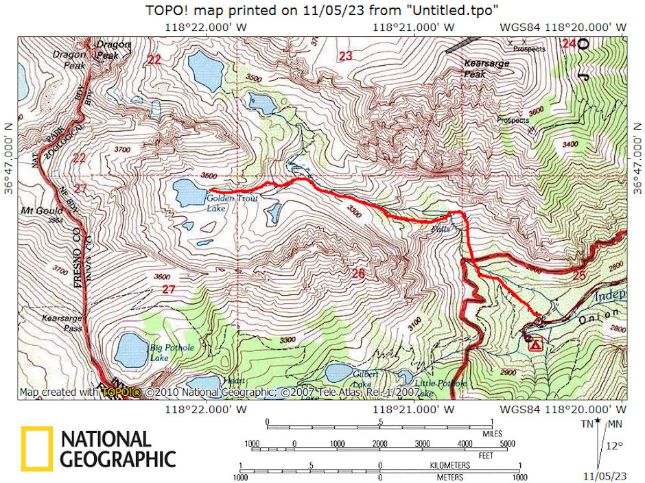 Route Map to Golden Trout Lake Route Map to Golden Trout Lake
