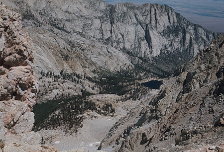 Lone Pine Lake on Mount Whitney Trail from Candlelight Peak - Jul 1975 Lone Pine Lake on Mount Whitney Trail from Candlelight Peak - Jul 1975
