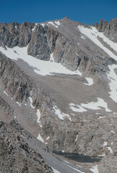 Mt. McAdie (center), Consultation Lake from Candlelight Peak - Jul 1975