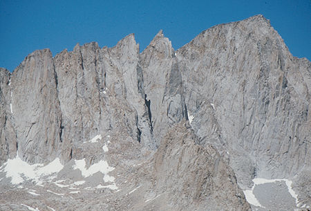 Keeler Needle and Mount Whitney from Candlelight Peak - Jul 1975